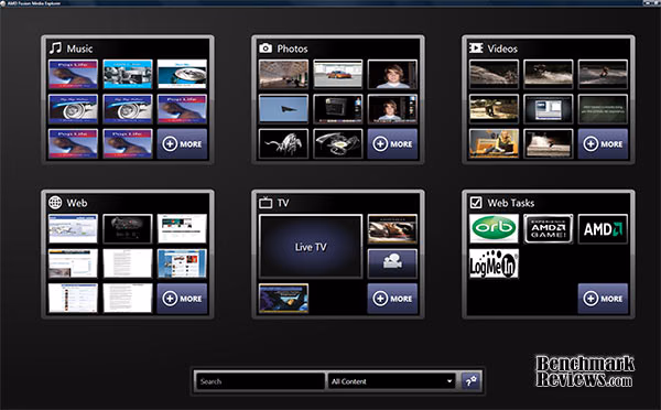 AMD Fusion Media Explorer Home