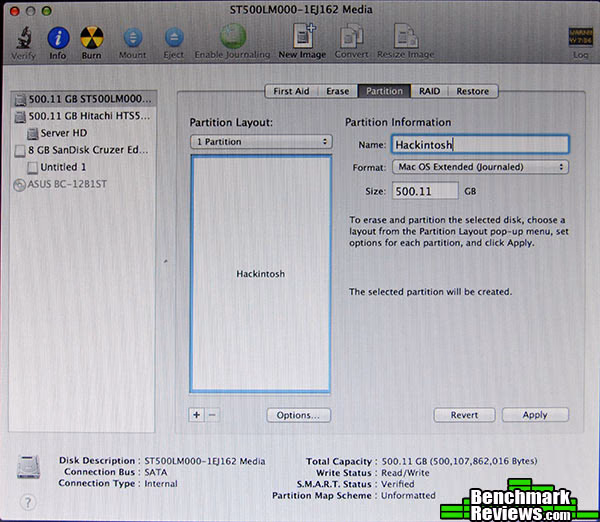 Hackintosh 2013 Disk Partition
