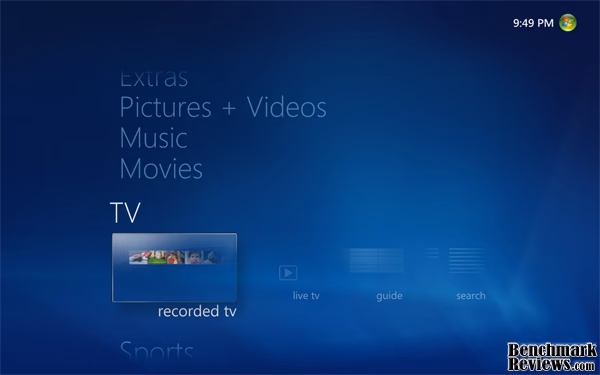 Windows Media Center Window
