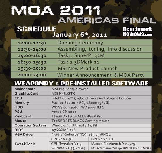 MSI Master Overclocking Arena 2011, details