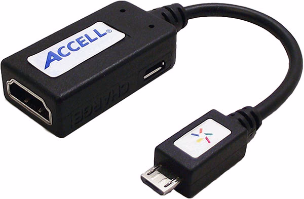 Accell USB Micro B MHL To HDMI Smartphone And Tablet Adapter