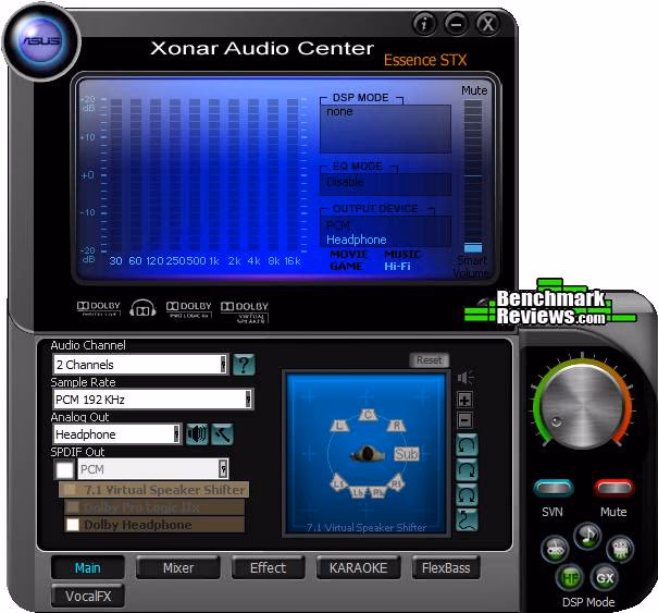 ASUS Xonar Essence STX Main Screen