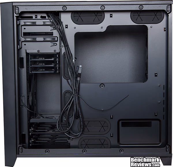 Corsair 350D Back, open