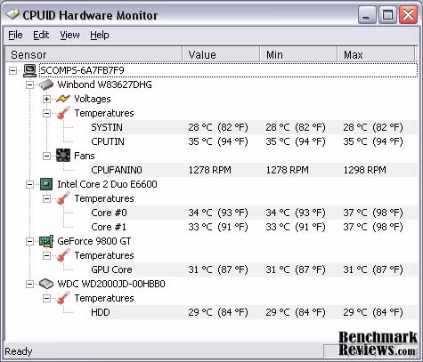 AZZA Solano 1000R Hardware Temps
