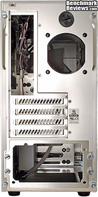 Lian Li PC A04A Mini Tower Aluminum Case, rear view