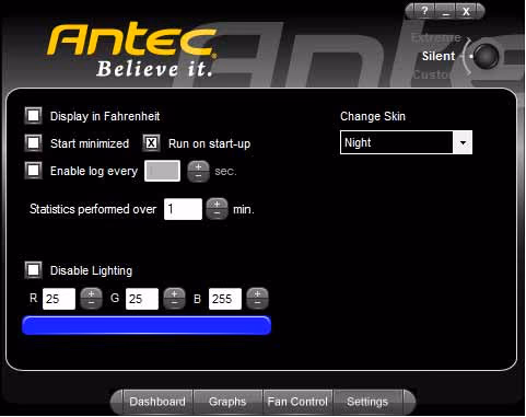 Antec Kuhler 920 Software Settings