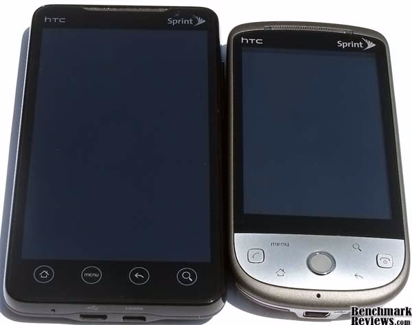 HTC EVO 4G VS HTC HERO, top view