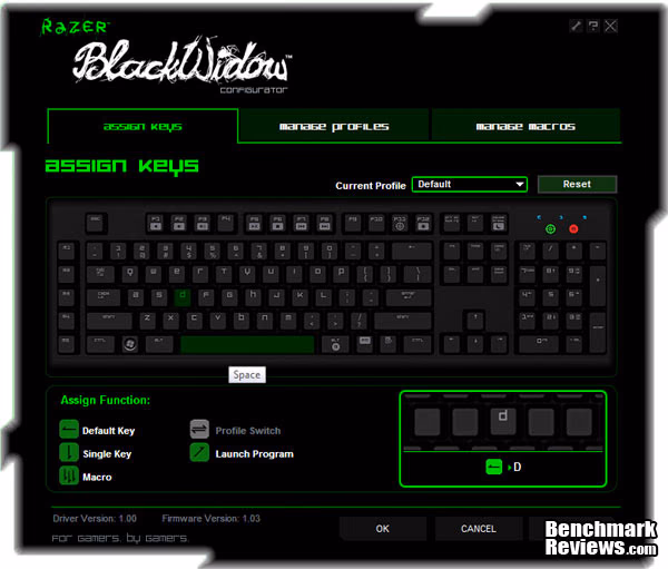 Razer BlackWidow Software Page1