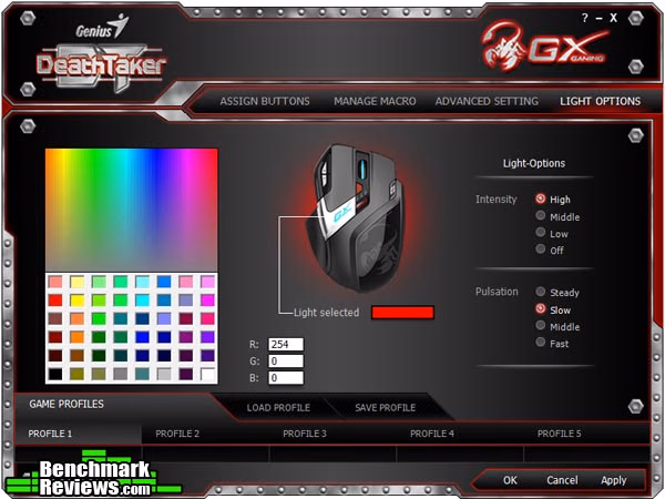 Genius DeathTaker Drivers Light Options