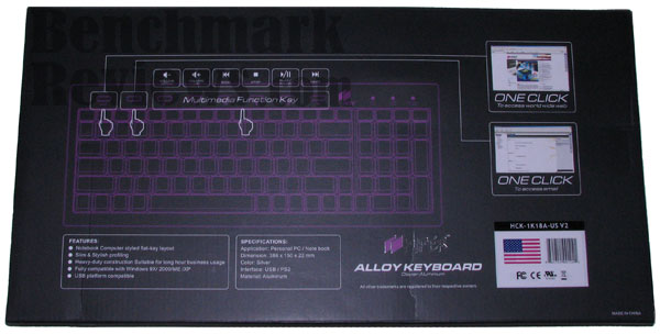 Hiper HCK-1K18A-US Black Alloy USB Keyboard