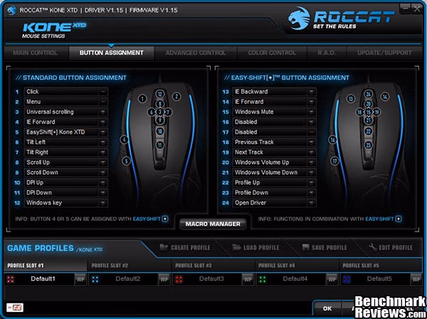 ROCCAT Kone XTD User Interface