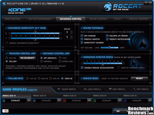 ROCCAT Kone XTD User Interface