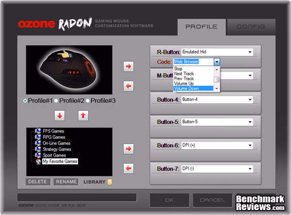 Ozone Gaming Radon 5K Gaming Software Page