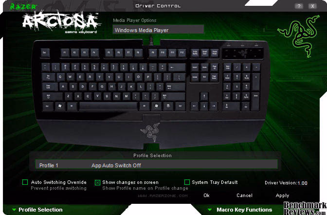 Razer Arctosa Software, main