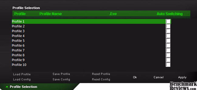Razer Arctosa Software, profile view