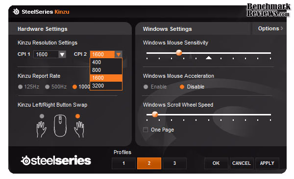 Steelseries Kinzu Configurator CPI