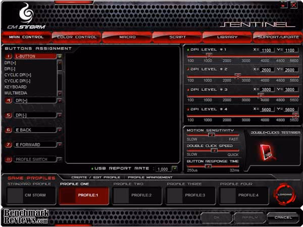 CM Sentinel GUI Buttons