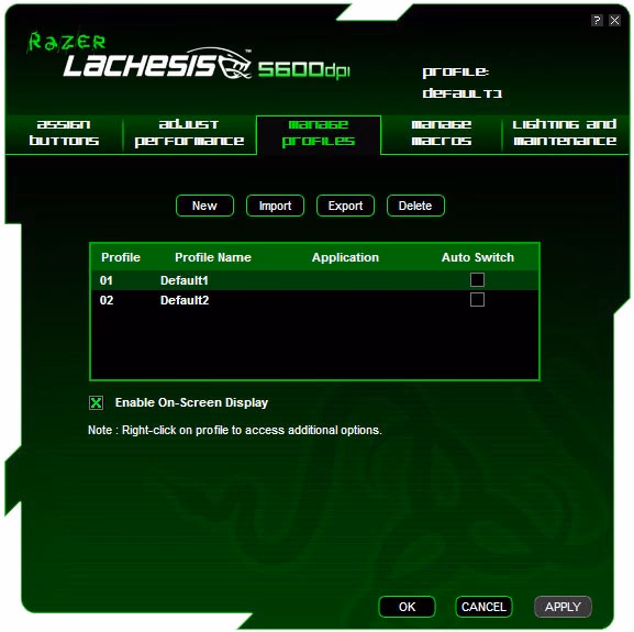 Razer Lachesis 5600 Gaming Mouse Menu3