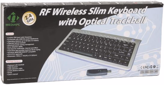 nMedia MCESKB 2.4GHz Wireless Slim Trackball Keyboard