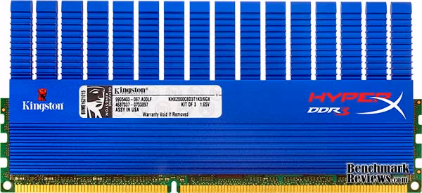 Kingston HyperX DDR3 Memory Module KHX2000C8D3T1K3, top view