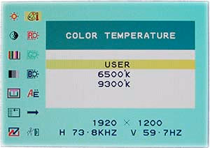 DYLM26E6 OSD Color Temperature