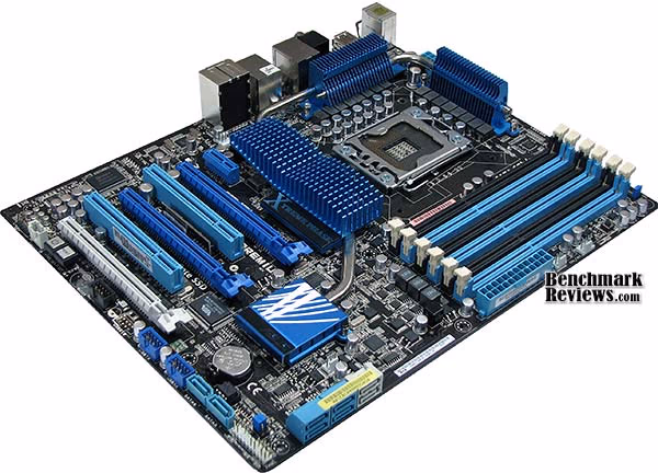 ASUS P6X58D Premium Motherboard SATA, corner view