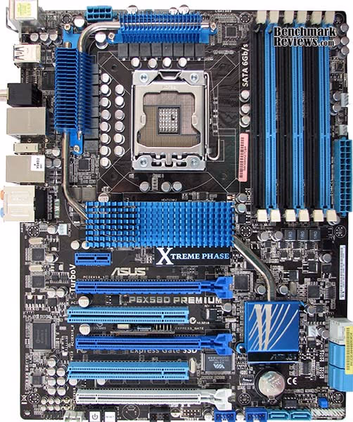 ASUS P6X58D Premium Motherboard, top view