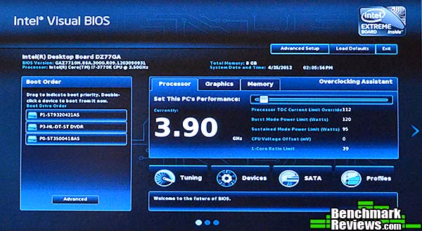 Intel dz77GA 70K Bios Summary