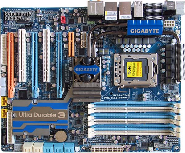 GA EX58 EXTREME Motherboard, top view