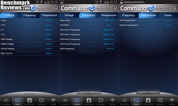 MSI Z77A G45 Gaming Motherboard Android Command Center