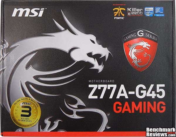 MSI Z77A G45 Gaming Motherboard, box