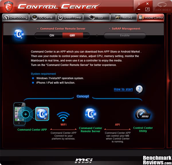 MSI Z77A G45 Gaming Motherboard Control Center