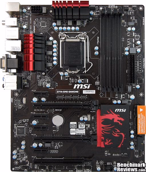 MSI Z77A G45 Gaming Motherboard Top View
