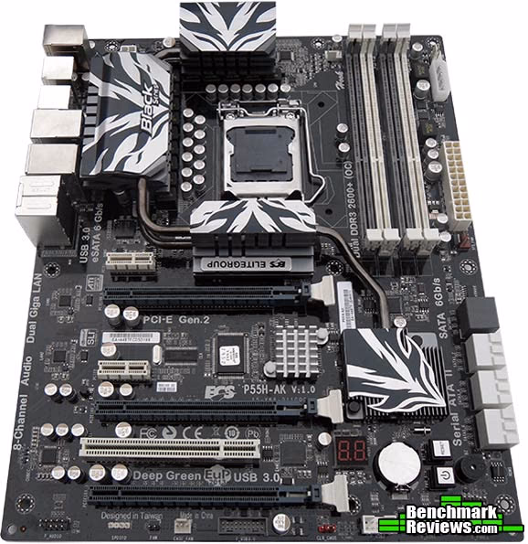 ECS ELITEGROUP P55H AK Motherboard, bottom view