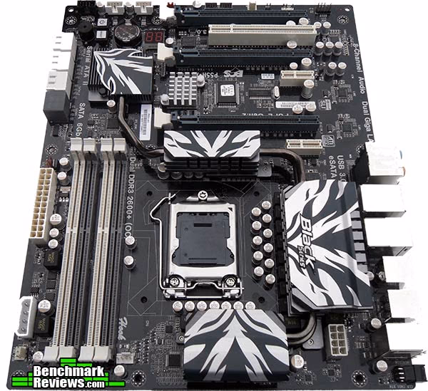 ECS ELITEGROUP P55H AK Motherboard, top view