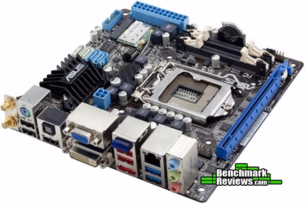 ASUS P8H67 I Deluxe, angle view