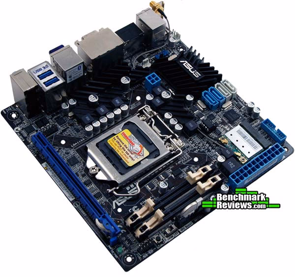 ASUS P8H67 I Deluxe Rear, angle view
