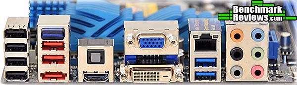 ASUS p8z68v Pro Rear, ports