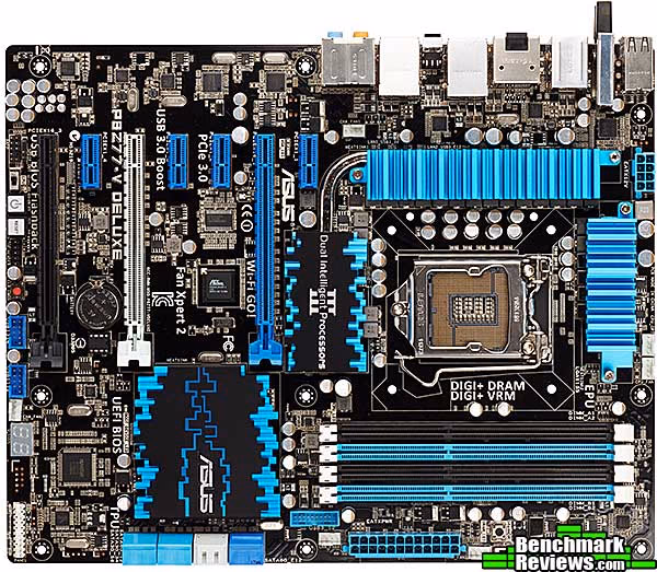 ASUS p8z77v Deluxe, top view
