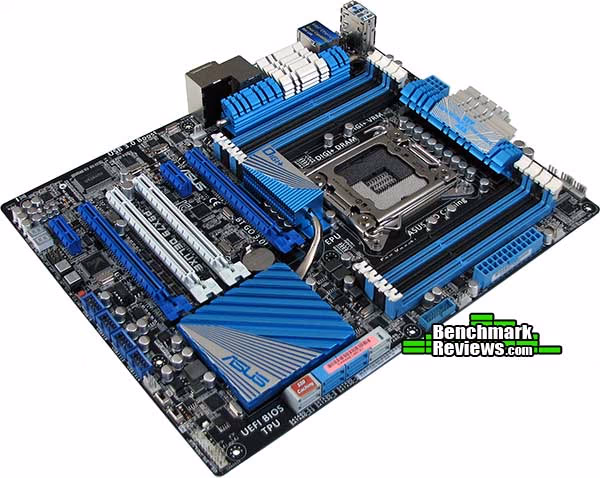 ASUS P9X79 Deluxe Motherboard Angle SATA