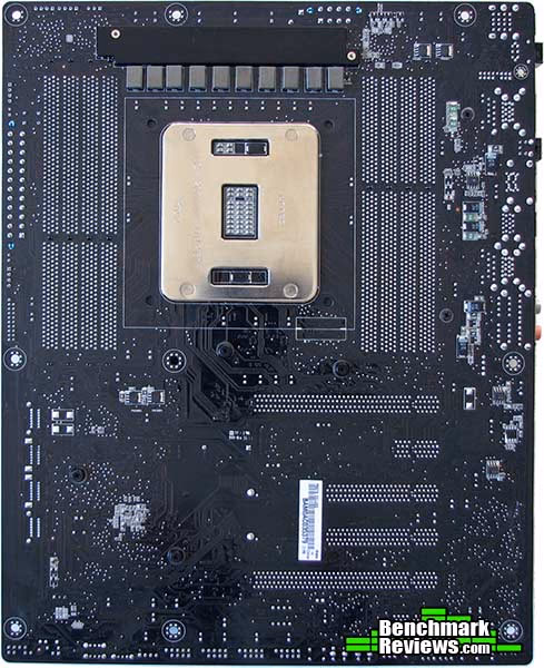 ASUS P9X79 Deluxe Motherboard PCB, back view