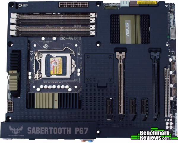ASUS Sabertooth P67, top view