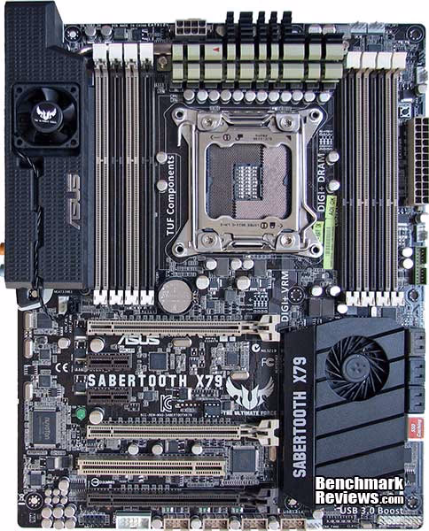 ASUS TUF Sabertooth X79 Motherboard, top view