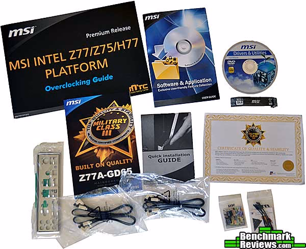 MSI Z77a gd65, accessories