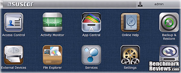 ASUSTOR AS 640T NAS Server Main, screen