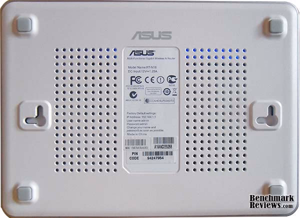 ASUS RT N16 Wireless N Router, bottom view