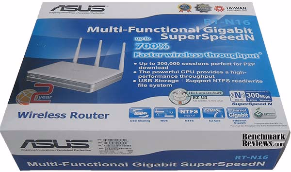 ASUS RT N16 Wireless N Router Box, front view