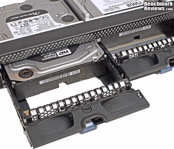 Infortrend EonNAS 1100 NAS Server Drive Trays, open