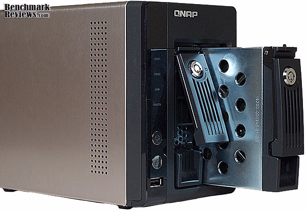 QNAP TS 259 Pro NAS Side View With Trays