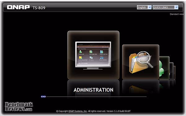 QNAP Ts 809 Admin Panel 3.1